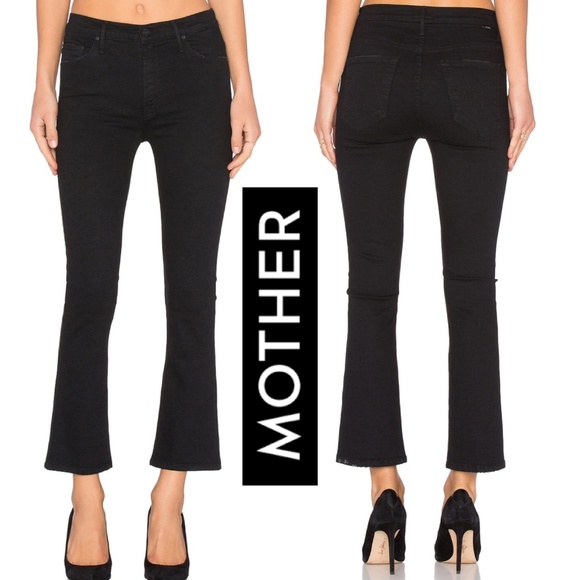 Mother Denim The Insider Crop Black Not Guilty Wash Straight Leg Black Jeans - Picture 1 of 14